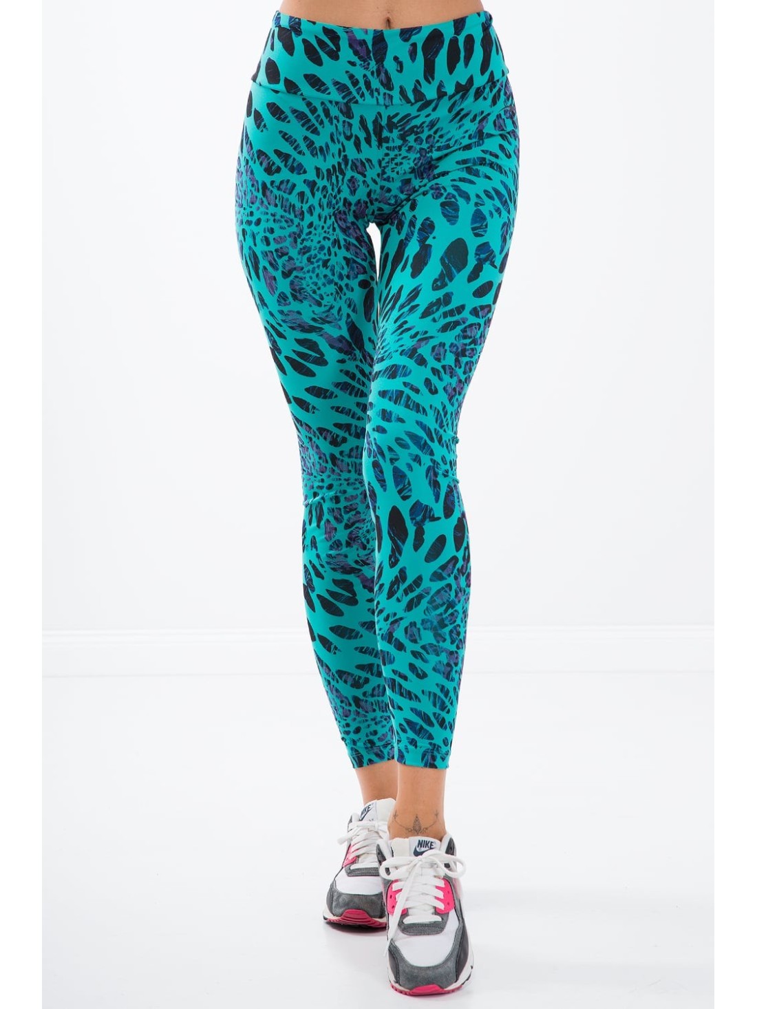 Jambiere sport menta cu imprimeu leopard H006 - Magazin online - Boutique